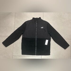 Puma Black Zip-Up Fleece Jacket Large NWT $90